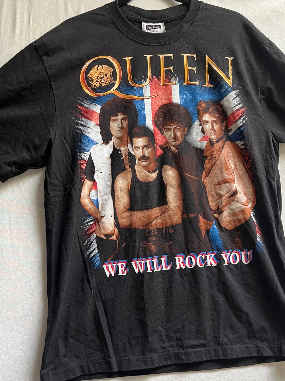 The Roxx Queen We Will Rock You Black Graphic Band T-Shirt Men's XL